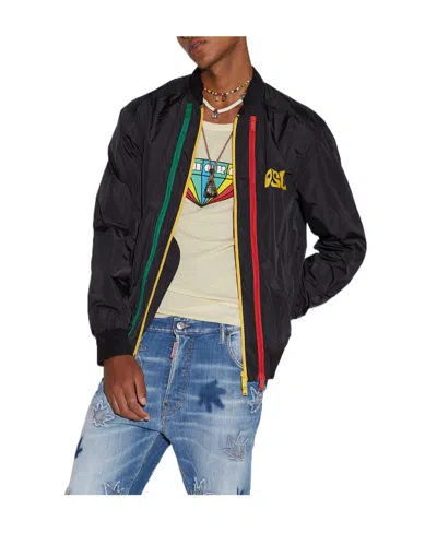 Dsquared2 Logo-print Bomber Jacket In Black