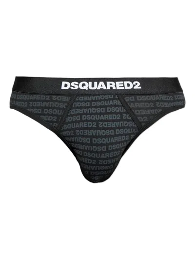 Dsquared2 Logo-print Briefs In Black