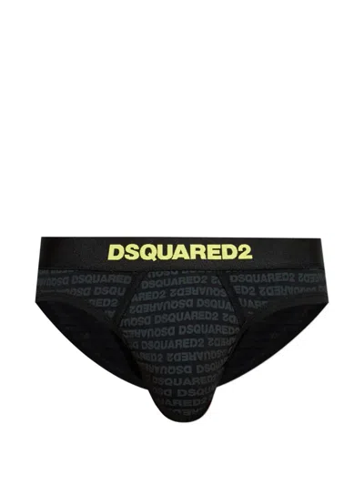 Dsquared2 Logo-print Briefs In Black