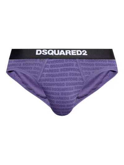Dsquared2 Logo-print Briefs In Purple