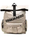 Dsquared2 Logo-print Buckled Backpack In Nude