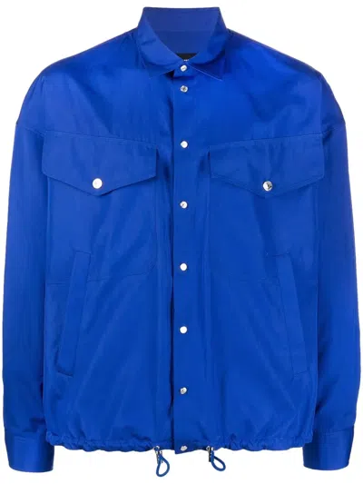Dsquared2 Logo-print Button-up Shirt In Blue
