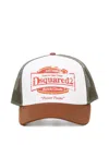 Dsquared2 Mens Bianco/ Militare/ Miele Logo-embroidered Cotton Cap In White