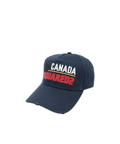 Dsquared2 Logo-print Cap In Navy Blue