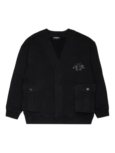 Dsquared2 Logo-print Cardigan In Black