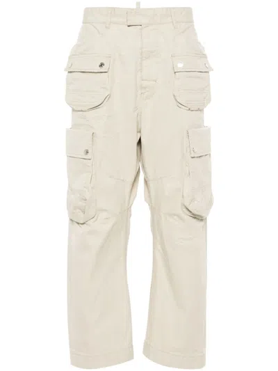 Dsquared2 Logo-print Cargo Pants In Neutrals