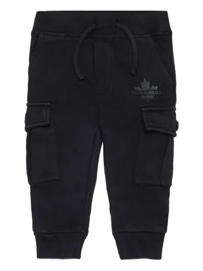 Dsquared2 Babies' Logo-print Cargo-pocket Trousers In Black