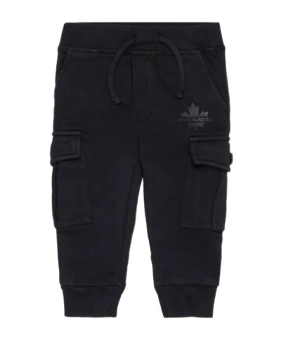 Dsquared2 Logo-print Cargo-pocket Trousers In Black