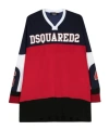 Dsquared2 T-shirt In Colour-block-optik In Red