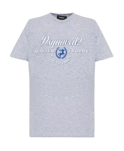 Dsquared2 Logo-print Cotton-blend T-shirt In Blue