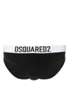 Dsquared2 Logo-print Cotton Briefs In Black