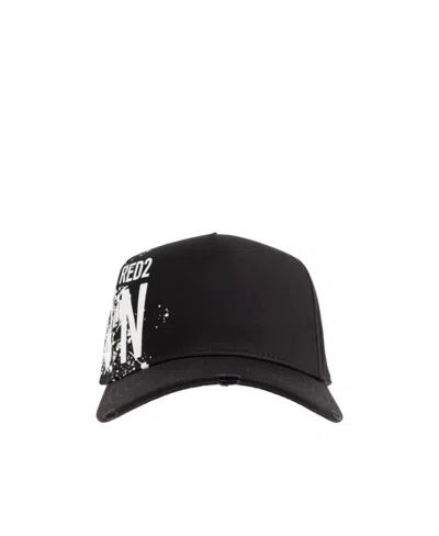 Dsquared2 Logo-print Cotton Cap In Black