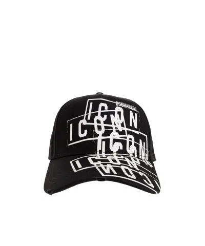 Dsquared2 Logo-print Cotton Cap In Black