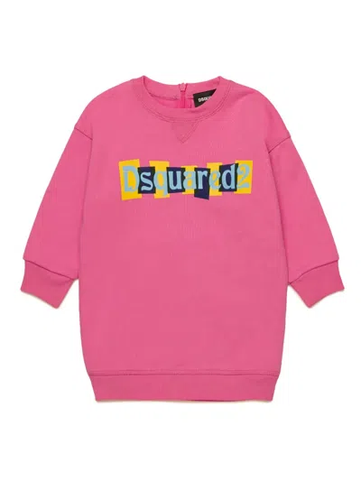 Dsquared2 Babies' Logo-print Cotton Dress In Pink