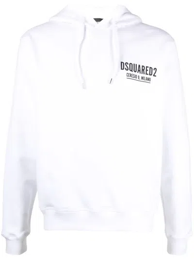 DSQUARED2 LOGO-PRINT COTTON HOODIE