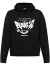 Dsquared2 Logo-printed Drawstring Hoodie In 黑色