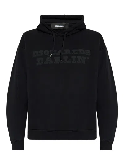 Dsquared2 Logo-print Cotton Hoodie In Black