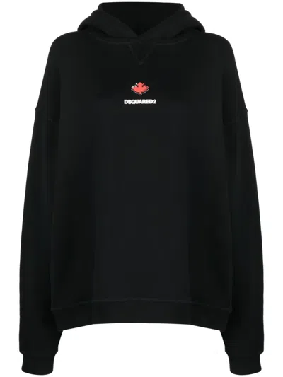 DSQUARED2 LOGO-PRINT COTTON HOODIE