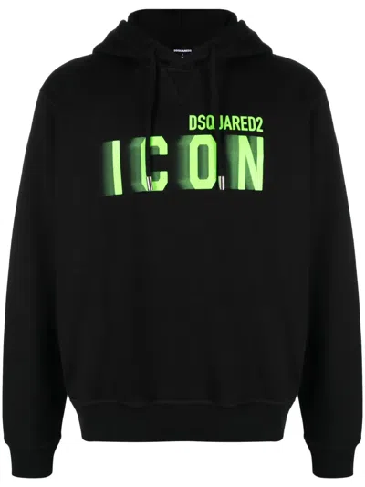 DSQUARED2 LOGO-PRINT COTTON HOODIE