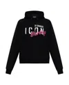 Dsquared2 Fleece Cotton Icon Darling Hoodie In Black