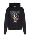 Dsquared2 Ciro Logo Printed Cotton Hoodie In Black