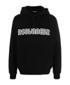 Dsquared2 Black Logo-print Cotton Hoodie In Black