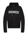Dsquared2 Logo Cotton Hoodie In Black