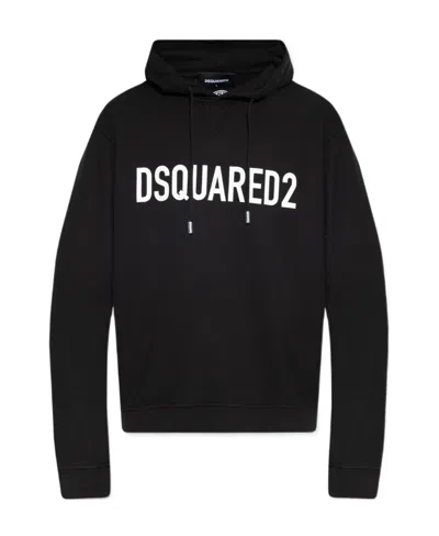 DSQUARED2 LOGO-PRINT COTTON HOODIE