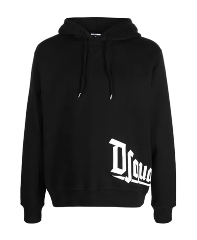 Dsquared2 Logo-print Cotton Hoodie In Black