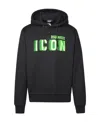 Dsquared2 Icon Printed Drawstring Hoodie In Black