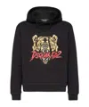 Dsquared2 Black Hoodie With Drawstring Hood And Maxi Logo Print On The Front In Cotton Man In Black