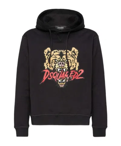 DSQUARED2 DSQUARED2 LOGO PRINTED DRAWSTRING HOODIE