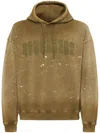Dsquared2 Olive Green Cotton Hoodie With Original Print In Braun