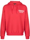 Dsquared2 Logo-print Cotton Hoodie In Red