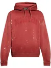 Dsquared2 Crewneck Sweater With Hood And Paint Splatter In Red
