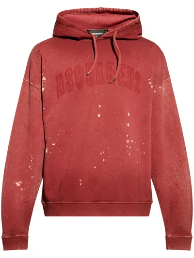 DSQUARED2 LOGO-PRINT COTTON HOODIE