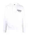Dsquared2 Logo Print White Sweatshirt With Drawstring Hood In White