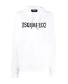 Dsquared2 Lightweight White Hoodie With Bold Logo In White