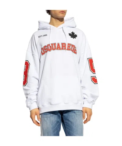 DSQUARED2 LOGO-PRINT COTTON HOODIE