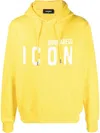 Dsquared2 Logo-print Cotton Hoodie In Yellow