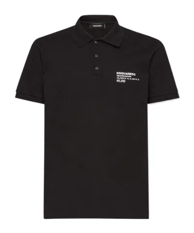 DSQUARED2 DSQUARED2 LOGO PRINTED TENNIS FIT POLO SHIRT