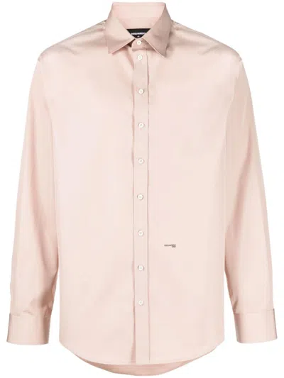 Dsquared2 Logo-print Cotton Shirt In Rosa