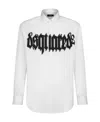 Dsquared2 Printed Gothic Shirt With Hidden Placket In White
