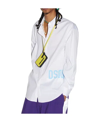 Dsquared2 Logo-print Cotton Shirt In White