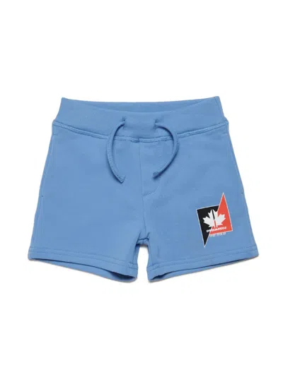 Dsquared2 Babies' Logo-print Cotton Shorts In 褐色