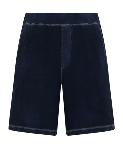 Dsquared2 Logo-print Cotton Shorts In Navy