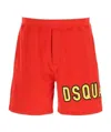 Dsquared2 Logo-print Cotton Shorts In Red