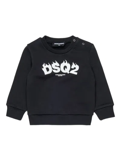 Dsquared2 Babies' Logo-print Cotton Sweatshirt In Black