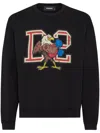 Dsquared2 Relaxed Fit Cotton Crew Sweatshirt In Black