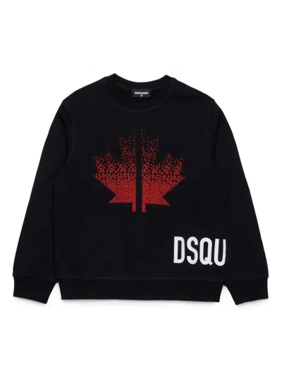 Dsquared2 Kids' Logo-print Cotton Sweatshirt In Black